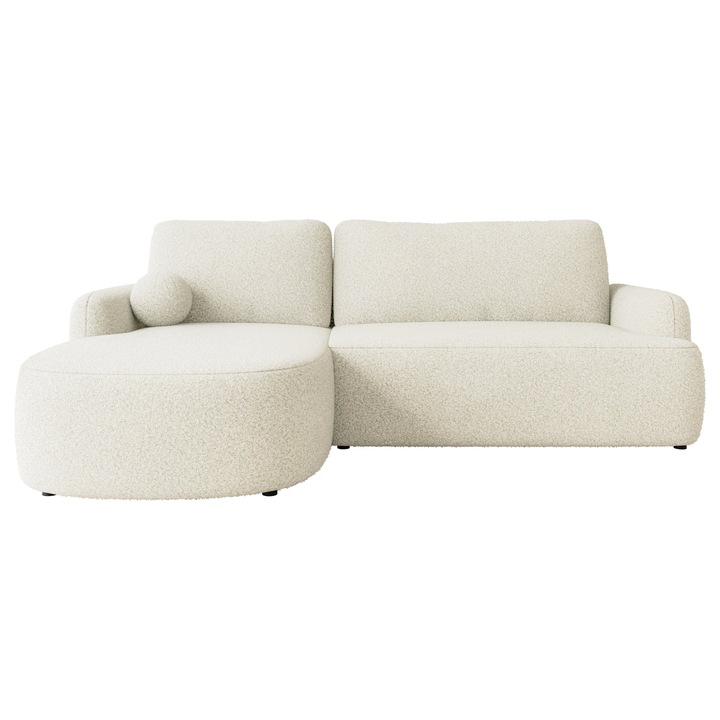 Coltar cu functie de dormit Telzo stanga, MIRJAN 24, alb, 174x250x90 cm