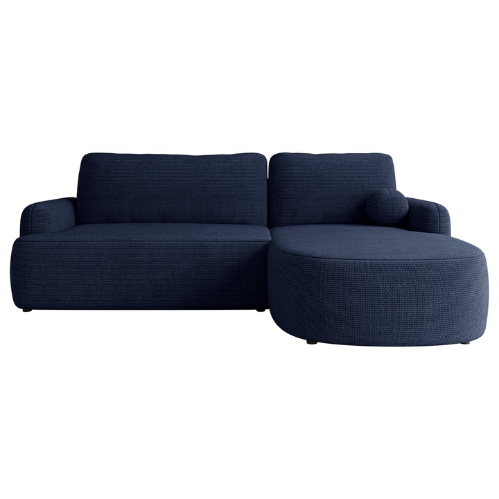 Coltar cu functie de dormit Telzo dreapta, MIRJAN 24, albastru bleumarin, 174x250x90 cm