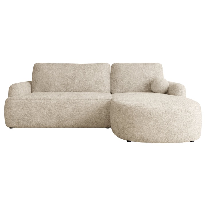 Coltar cu functie de dormit Telzo dreapta, MIRJAN 24, fildes, 174x250x90 cm