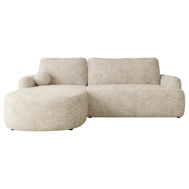 Coltar cu functie de dormit Telzo stanga, MIRJAN 24, fildes, 174x250x90 cm