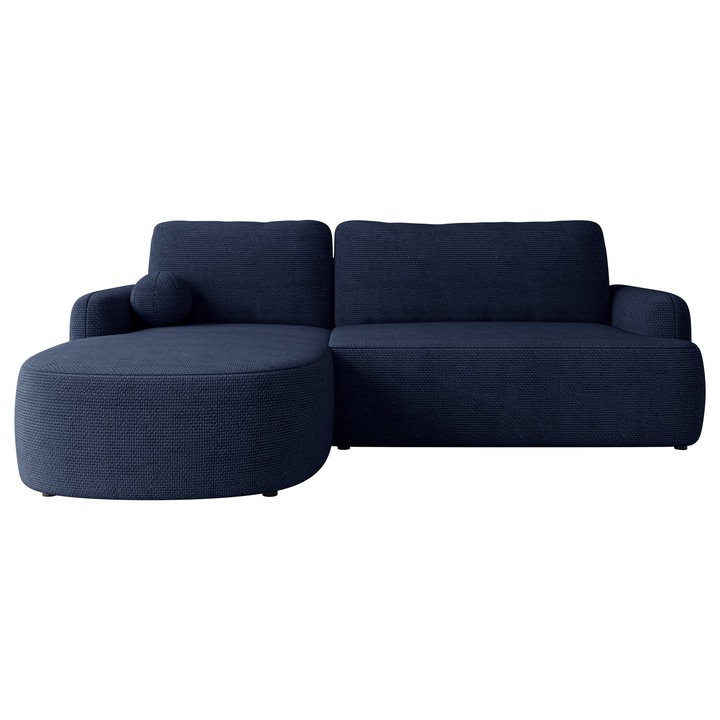 Coltar cu functie de dormit Telzo stanga, MIRJAN 24, albastru bleumarin, 174x250x90 cm