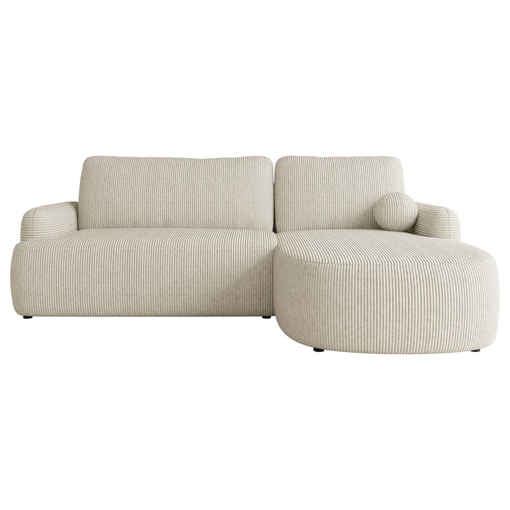 Coltar cu functie de dormit Telzo Reiat dreapta, MIRJAN 24, vanilie, 174x250x90 cm