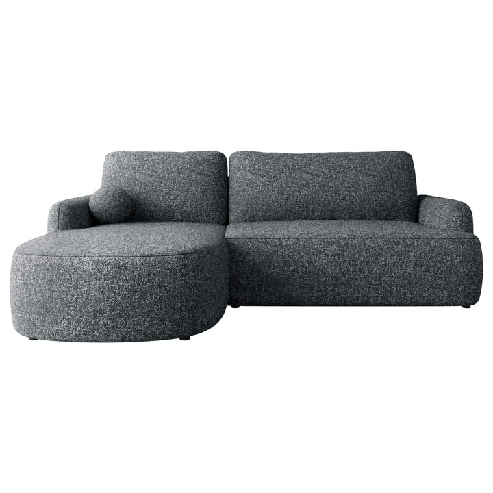 Coltar cu functie de dormit Telzo stanga, MIRJAN 24, cenusa intunecata, 174x250x90 cm