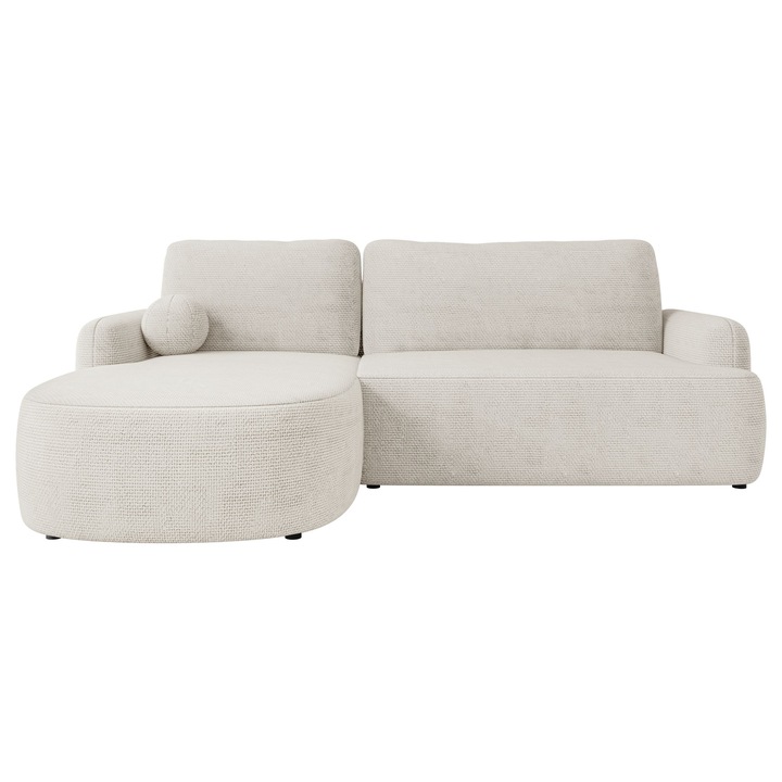 Coltar cu functie de dormit Telzo stanga, MIRJAN 24, crema, 174x250x90 cm