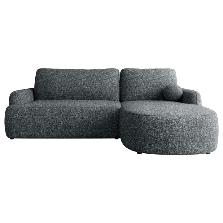 Coltar cu functie de dormit Telzo dreapta, MIRJAN 24, cenusa intunecata, 174x250x90 cm