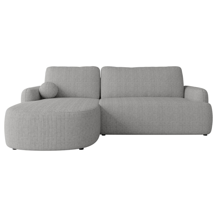 Coltar cu functie de dormit Telzo Reiat stanga, MIRJAN 24, gri deschis, 174x250x90 cm