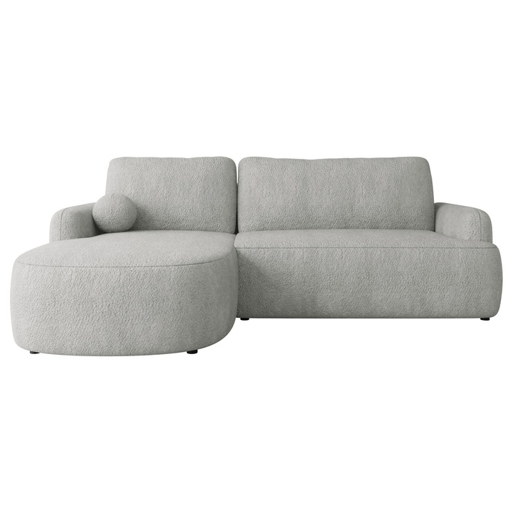 Coltar cu functie de dormit Telzo stanga, MIRJAN 24, gri platinat, 174x250x90 cm