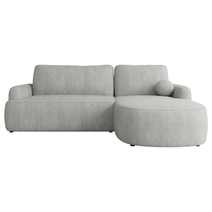 Coltar cu functie de dormit Telzo dreapta, MIRJAN 24, gri platinat, 174x250x90 cm