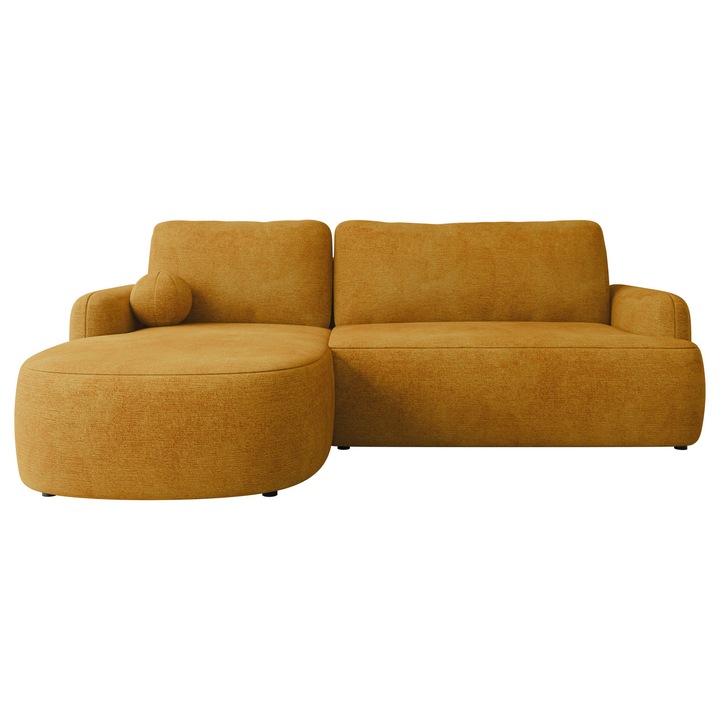 Coltar cu functie de dormit Telzo stanga, MIRJAN 24, galben, 174x250x90 cm