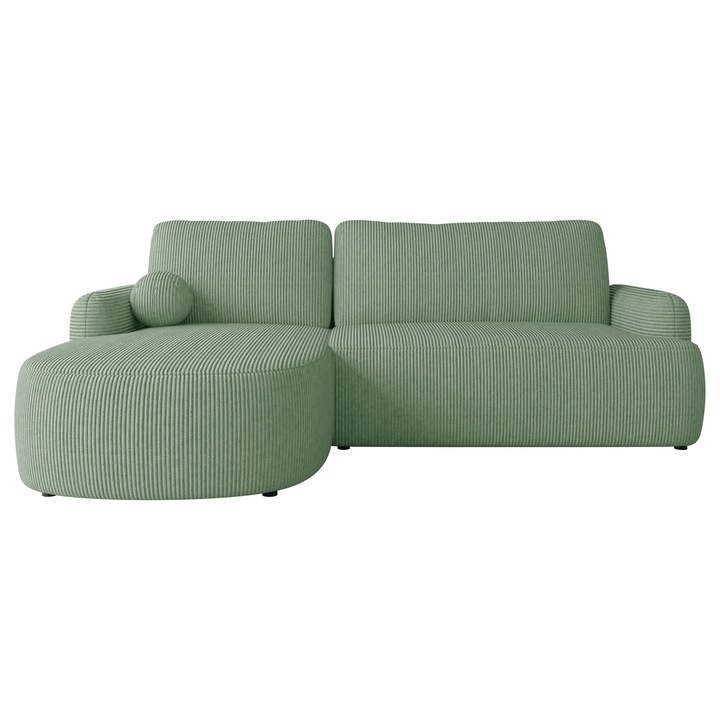 Coltar cu functie de dormit Telzo Reiat stanga, MIRJAN 24, fistic, 174x250x90 cm