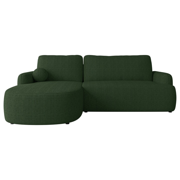Coltar cu functie de dormit Telzo Reiat stanga, MIRJAN 24, verde sticla, 174x250x90 cm