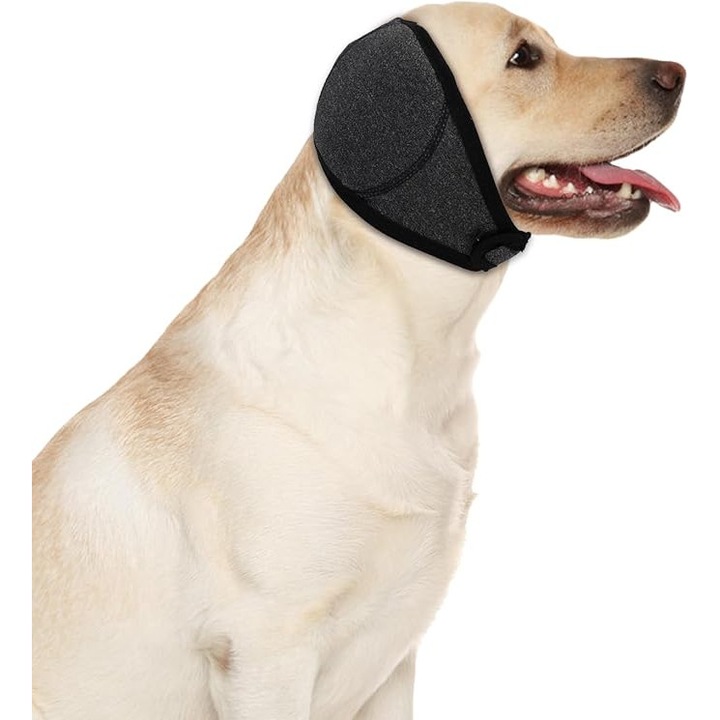 Caciula pentru urechi caini, marime L, gri, material rezistent, protectie impotriva zgomotului