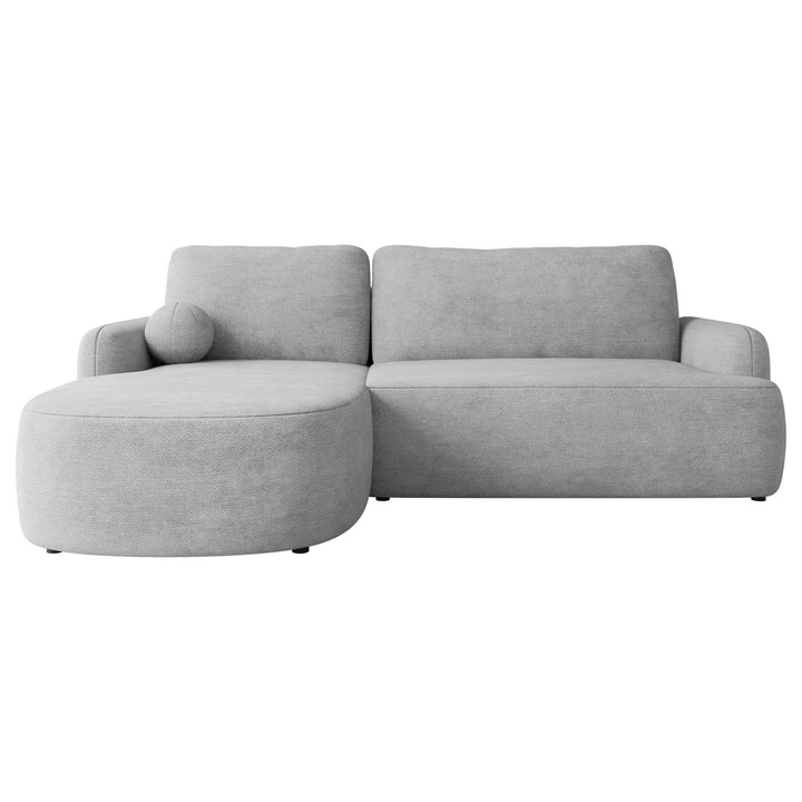 Coltar cu functie de dormit Telzo stanga, MIRJAN 24, gri deschis, 174x250x90 cm