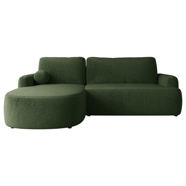 Coltar extensibil MERJAN 24 Telzo, verdeata de padure, 174x250x90 cm, recipient pentru lenjerie