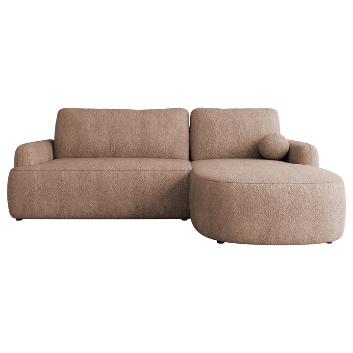 Coltar cu functie de dormit Telzo, MIRJAN 24, roz murdar, 250x174x90 cm, suprafata de dormit 212x132 cm