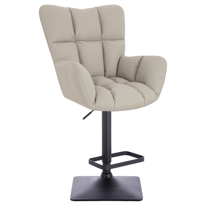 Scaun de birou, Votana, HR650KW, Piele Ecologica Premium Soft, Baza Neagra, Ecru