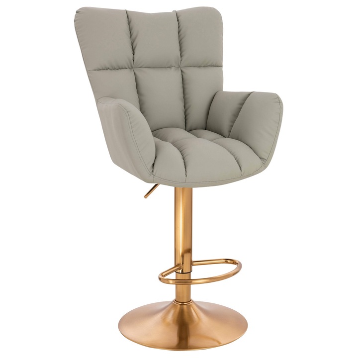 Scaun de birou, Votana, HR650W, Piele Ecologica Premium Soft, Baza Aurie, Culoare