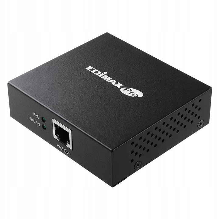 PoE+ удължител Edimax, 802.3at, 100м, черен, 2.58x7.93x8.68см