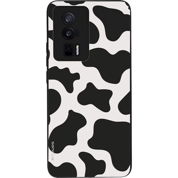 Husa telefon Sonique Animal Print Series, pentru Xiaomi Poco F5 Pro 5G, silicon, design animal print, culoare vaca