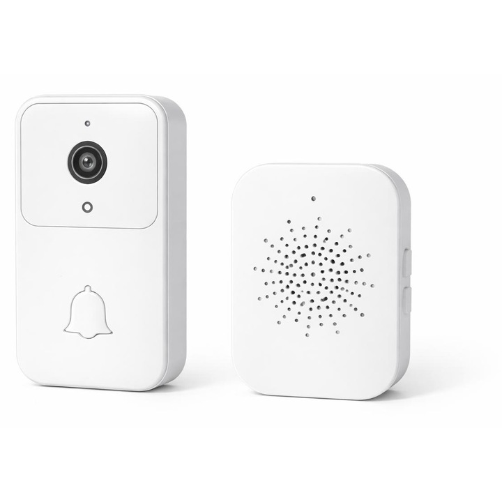 Sonerie video inteligenta WiFi HD, vedere noapte, notificari pe telefon, control din aplicatie