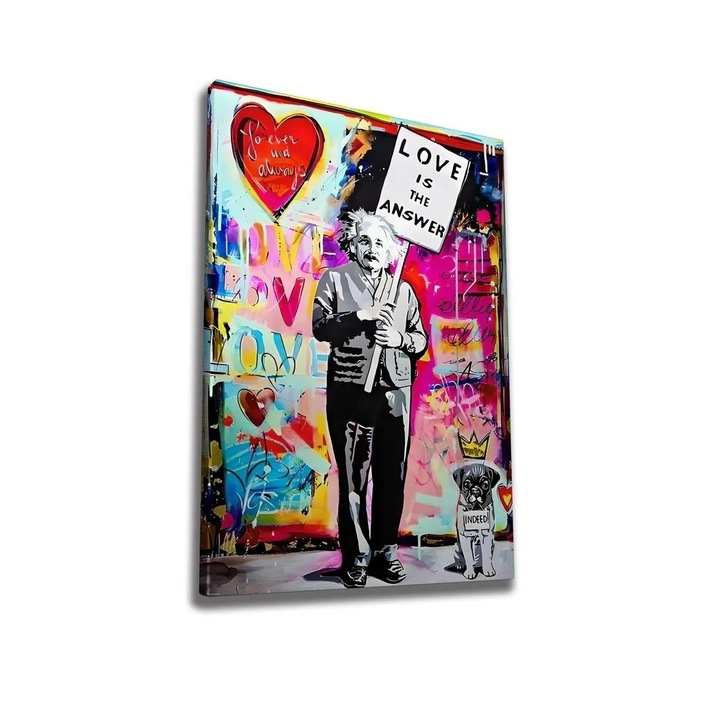 Tablou decorativ Re-Bloom, bumbac/poliester/lemn, multicolor, 50 x 70 cm