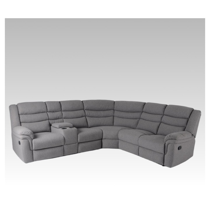 Coltar Recliner SPECTRAL MOBILA, 5 locuri, Gri, 285x240x105 cm
