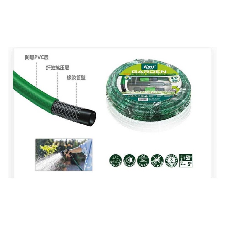 Locsolótömlő kerti slag 3/4" - 15m Kmt TOOLS