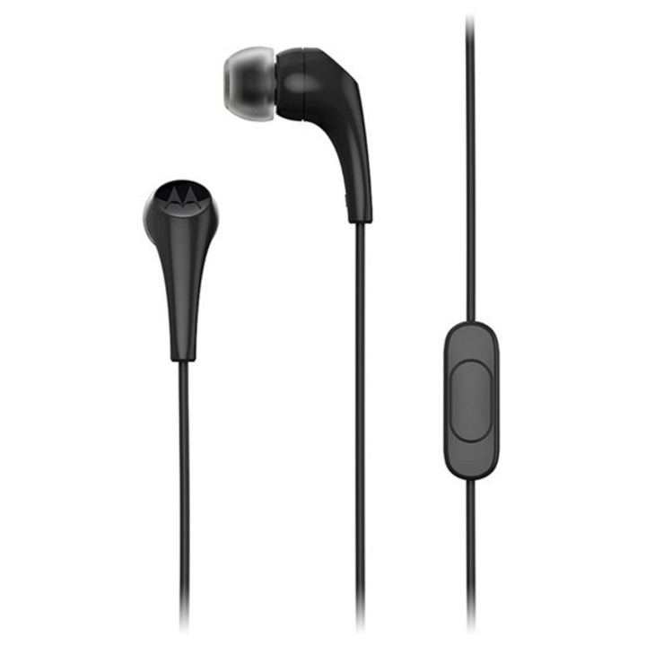 Motorola earbuds 2-s fülhallgató sztereo, 3.5mm jack, mikrofon, felvevő gomb, fekete