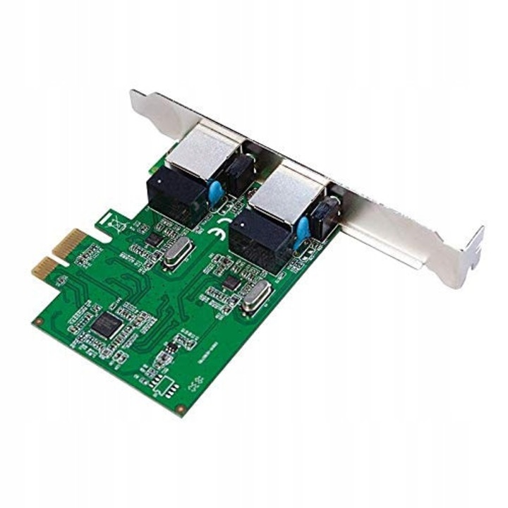 Мрежова карта LogiLink PC0075, 2 порта Gigabit LAN, 1000 Mbit/s, зелена, вътрешна