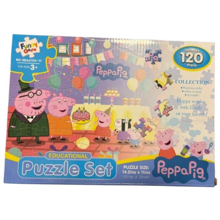Set Puzzle Peppa Pig, 120 piese, educational, 3 ani+