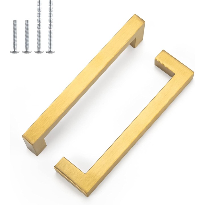 Set 10 manere mobila LONTAN 96 mm, alama + inox, vintage, pentru bucatarie, sertare si dulapuri