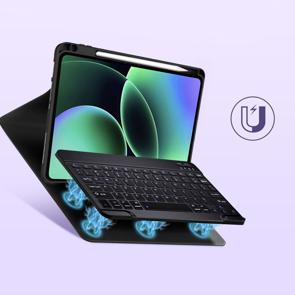 Husa cu tastatura Tech-Protect SC Pen compatibila cu Xiaomi Pad 7 / Pad 7 Pro / Pad 8 / Pad 8 Pro, Negru