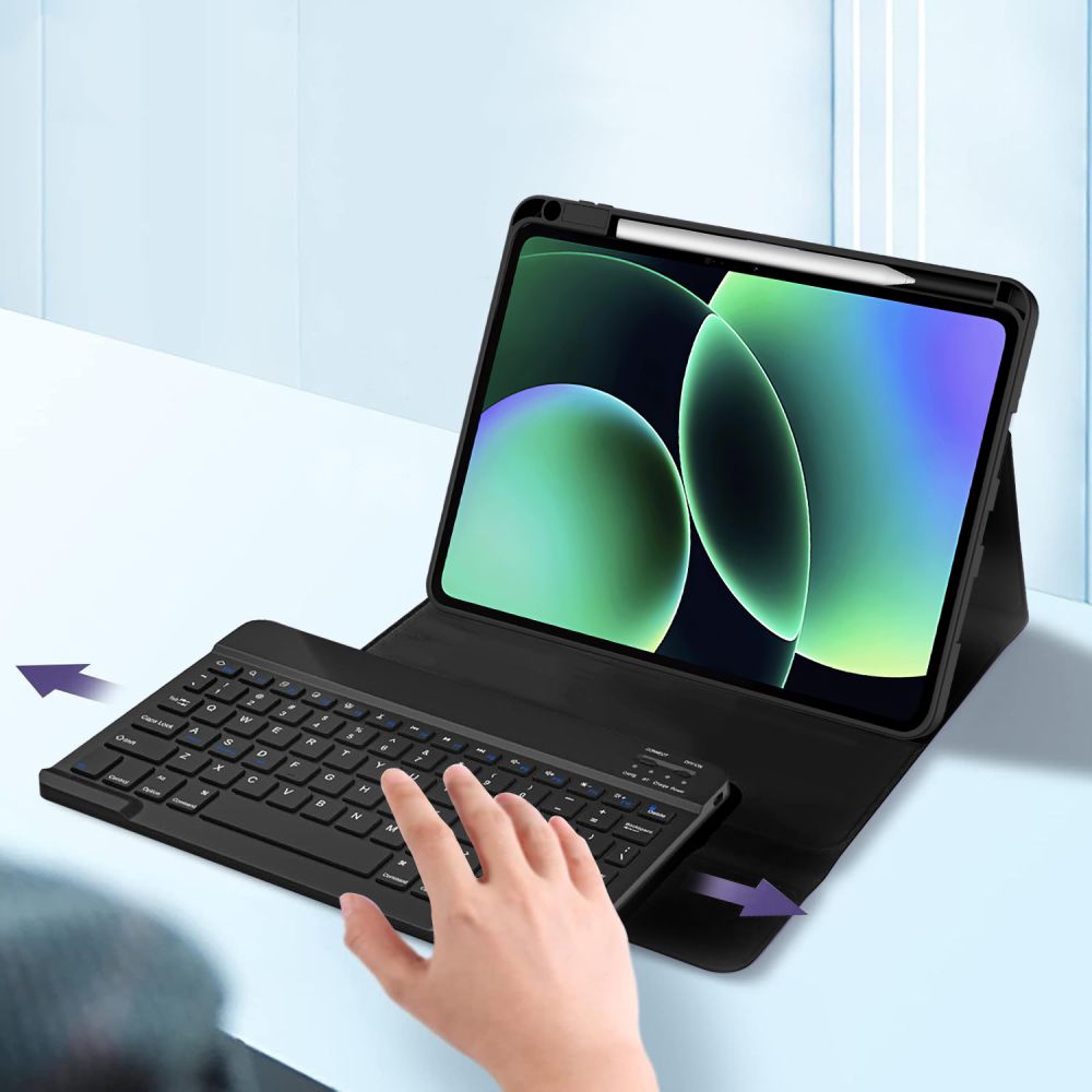 Husa cu tastatura Tech-Protect SC Pen compatibila cu Xiaomi Pad 7 / Pad 7 Pro / Pad 8 / Pad 8 Pro, Negru