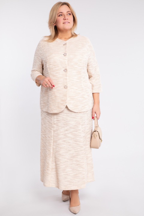 Compleu bej cu fir argintiu