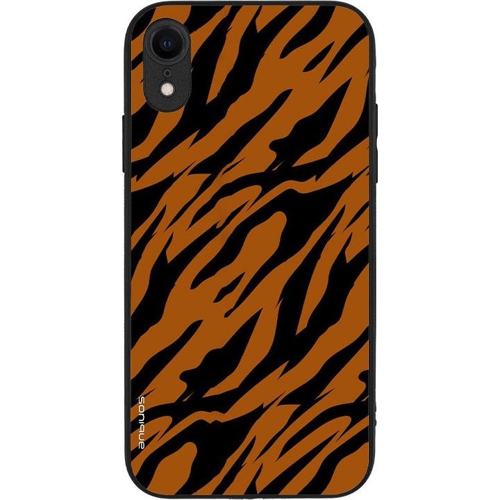 Husa telefon, Sonique, Maro/Negru, Compatibil cu Apple iPhone Xr