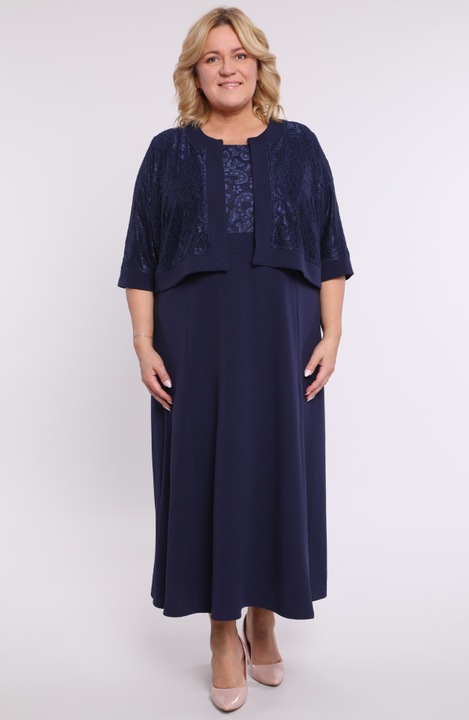 Compleu bleumarin cu dantela