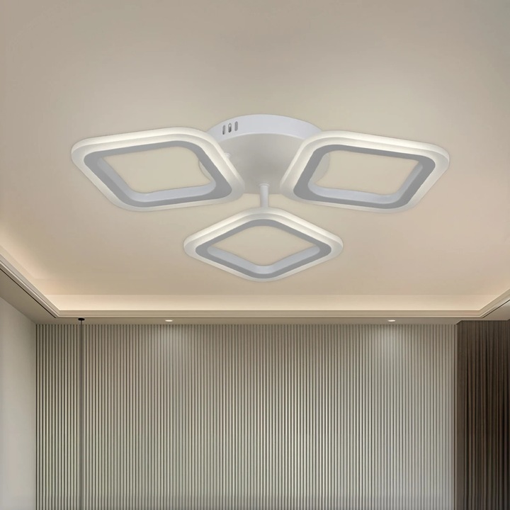 Lustra LED Alessandro DESIGN ERIKA, 20W, iluminare neutra, alb, diametru 44cm, inaltime 9cm