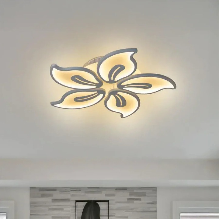 Lustra LED JASMINE, Alessandro DESIGN, 66W, dimabil, alb, 64x6cm