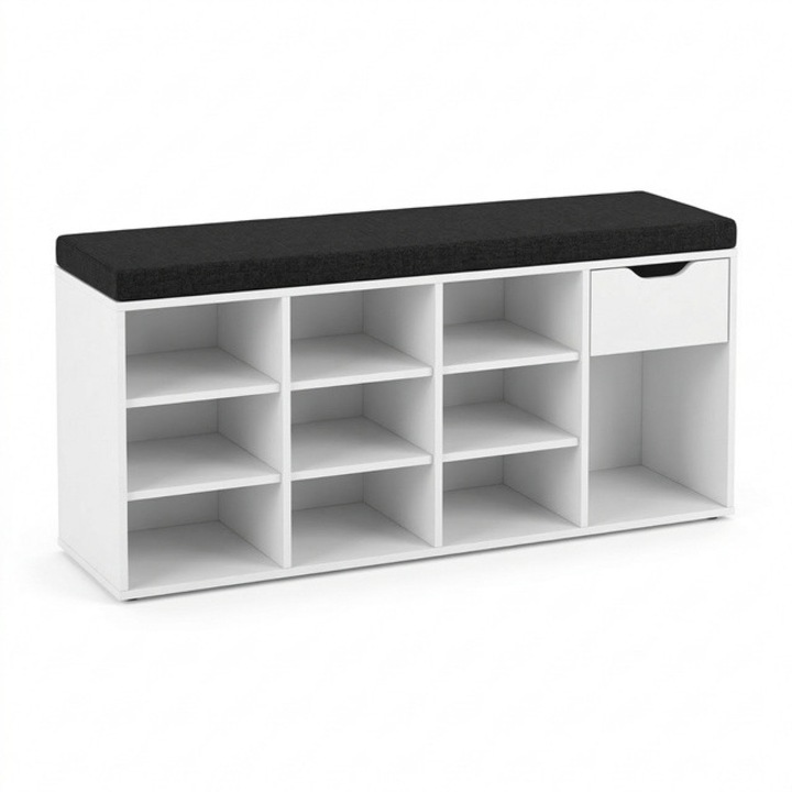 KADO cipősszekrény ülőhellyel, 104 x 50 x 30 cm, fehér - fehér