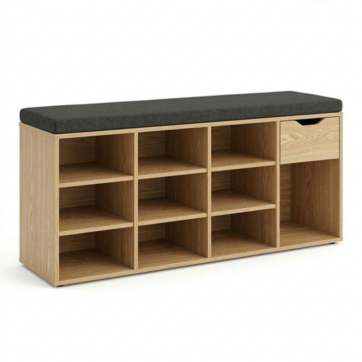 KADO cipősszekrény ülőhellyel, 104 x 50 x 30 cm, barna - barna