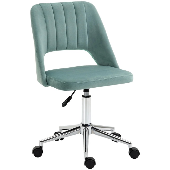 Scaun ergonomic Karll Vinsetto, verde petrol/argintiu, 49x54x79-91cm
