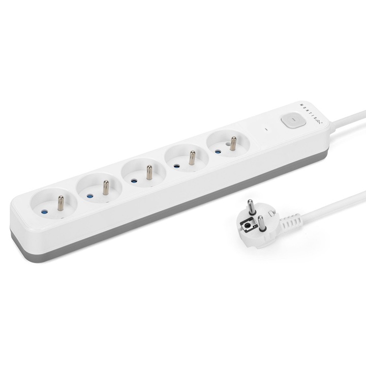 Prelungitor MONTIS MT187-WG-3, 5 guri, gri-alb