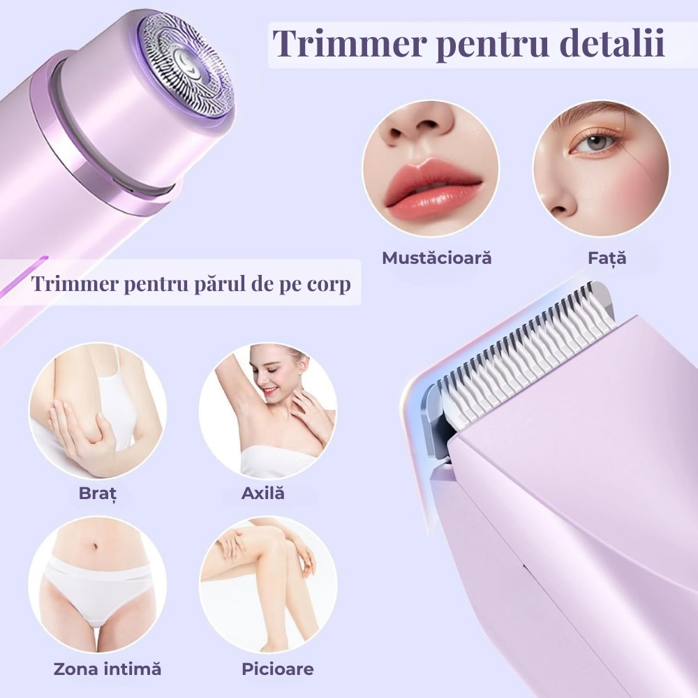 Mașină de Ras Electrică 2 în 1, BIRAI LadyTrim Pro, pentru femei ...
