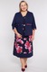 Тъмносиня рокля на цветя с яке