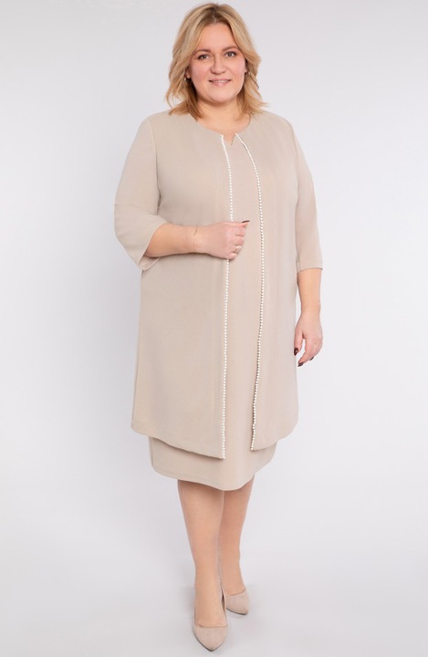 Set bej cu perle decorative