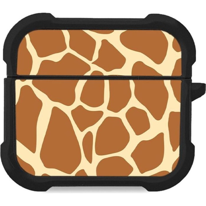 Sonique Set de huse din silicon Animal Print pentru AirPods 3, Giraffe 02, protectie impotriva zgarieturilor, design modern