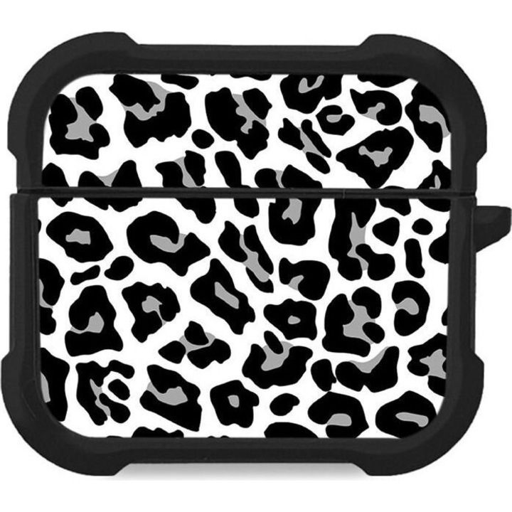 Sonique Set de huse din silicon Animal Print pentru AirPods 3, leopard, protectie impotriva zgarieturilor, design modern