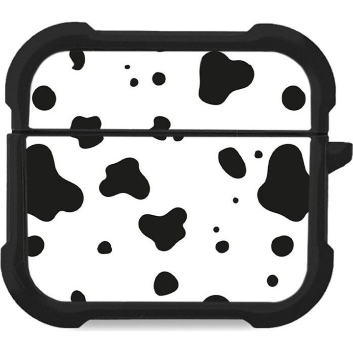 Sonique Set de huse din silicon Animal Print pentru AirPods 3, design Dalmatian, protectie impotriva zgarieturilor, multicolor