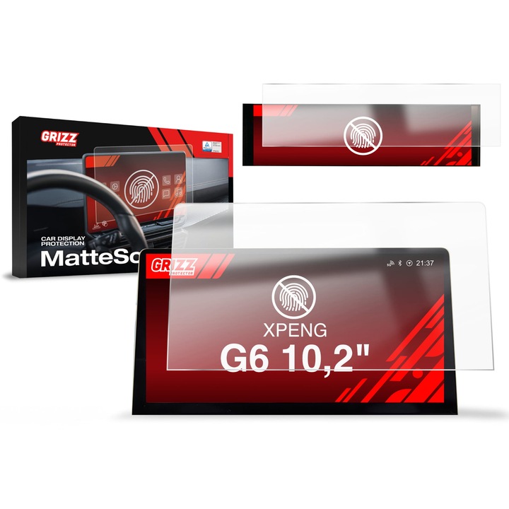 Folie de protectie mata, GrizzProtector - CarDisplay Matte 2in1 pentru XPENG G6 10, 2 (2023-2024)
