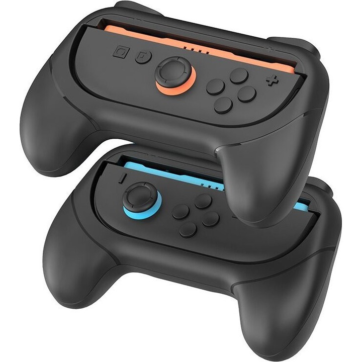 Grip pentru JoyCon Nintendo Switch 2, iPega, ergonomic, negru, set de 2 bucati